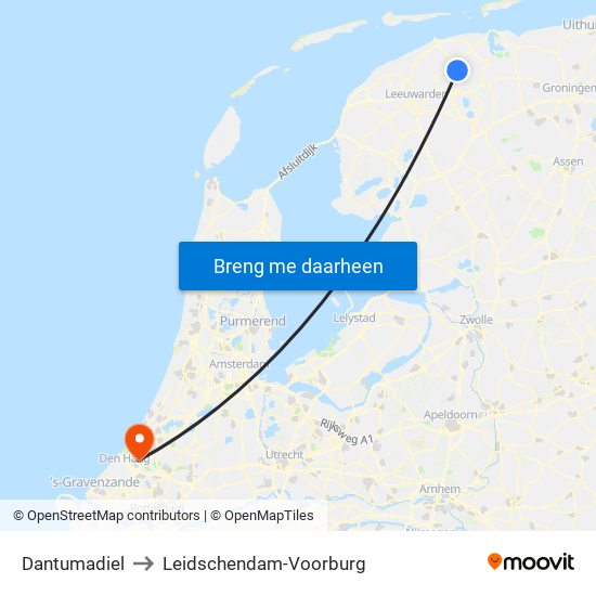 Dantumadiel to Leidschendam-Voorburg map