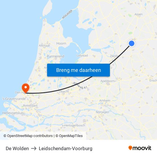De Wolden to Leidschendam-Voorburg map