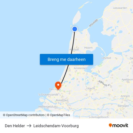 Den Helder to Leidschendam-Voorburg map