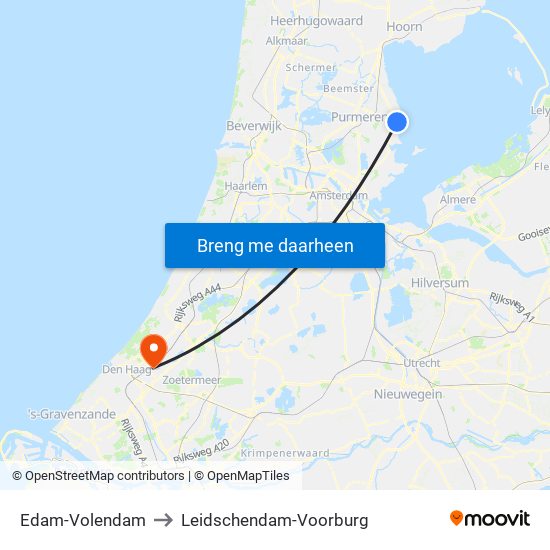 Edam-Volendam to Leidschendam-Voorburg map