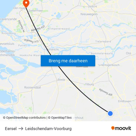Eersel to Leidschendam-Voorburg map