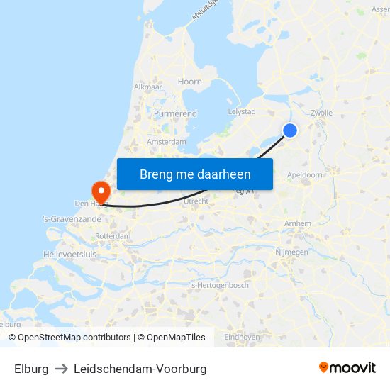 Elburg to Leidschendam-Voorburg map