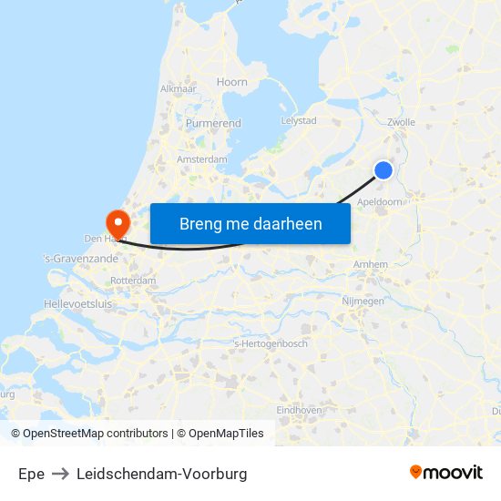 Epe to Leidschendam-Voorburg map