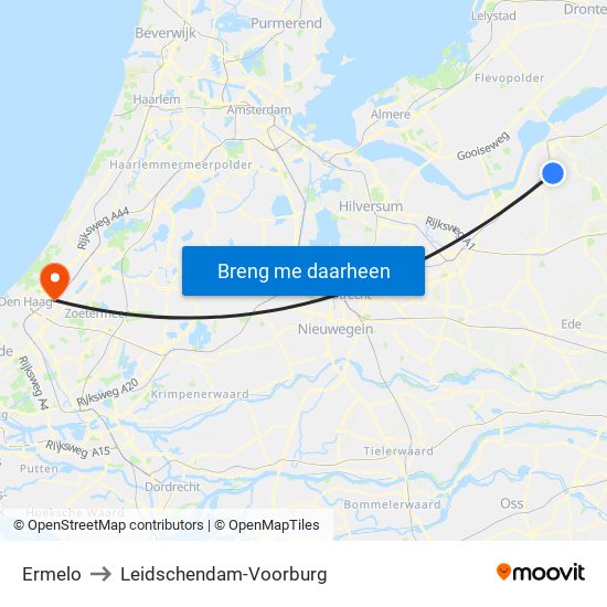 Ermelo to Leidschendam-Voorburg map