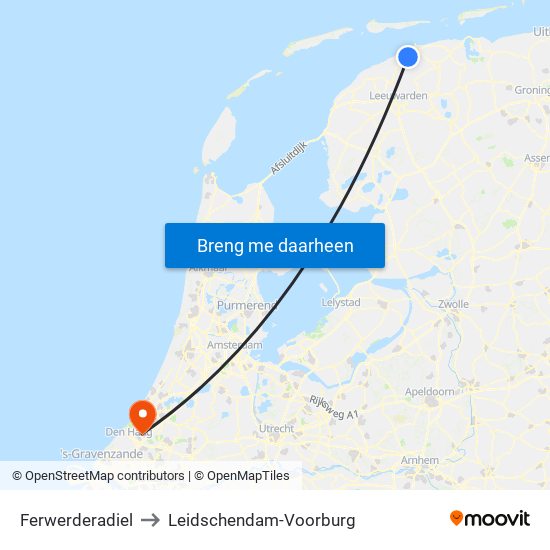 Ferwerderadiel to Leidschendam-Voorburg map