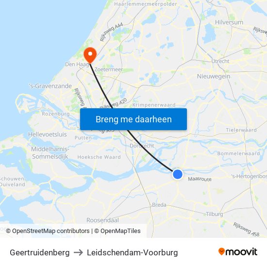 Geertruidenberg to Leidschendam-Voorburg map