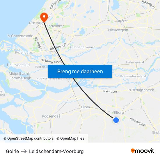 Goirle to Leidschendam-Voorburg map