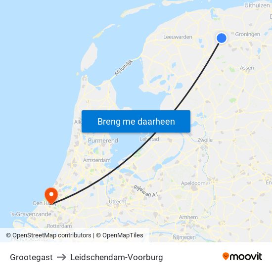 Grootegast to Leidschendam-Voorburg map