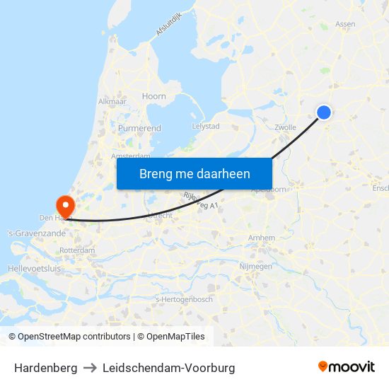 Hardenberg to Leidschendam-Voorburg map