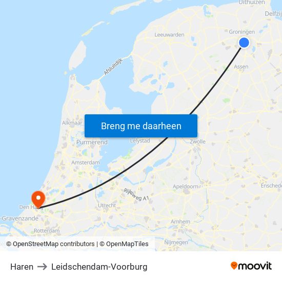 Haren to Leidschendam-Voorburg map