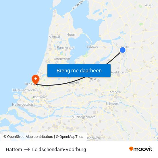 Hattem to Leidschendam-Voorburg map