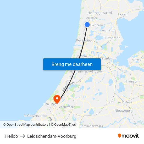 Heiloo to Leidschendam-Voorburg map