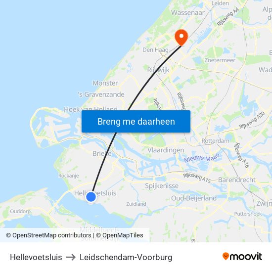 Hellevoetsluis to Leidschendam-Voorburg map