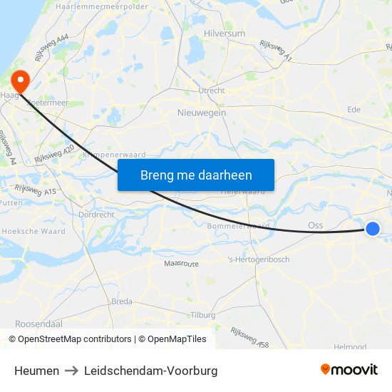 Heumen to Leidschendam-Voorburg map