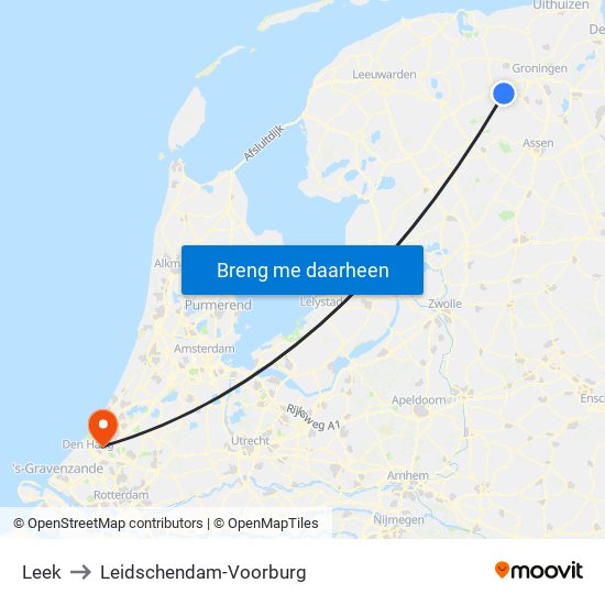 Leek to Leidschendam-Voorburg map
