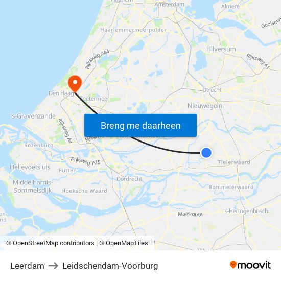 Leerdam to Leidschendam-Voorburg map