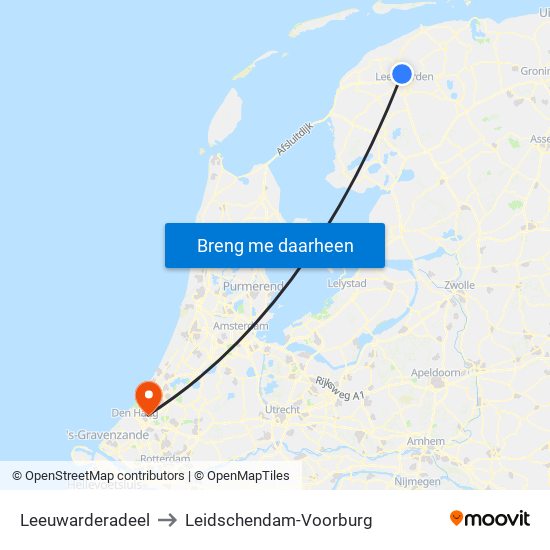 Leeuwarderadeel to Leidschendam-Voorburg map