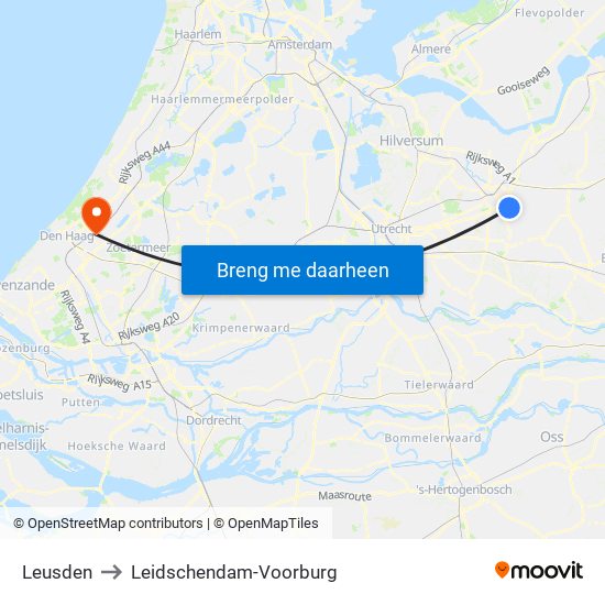 Leusden to Leidschendam-Voorburg map