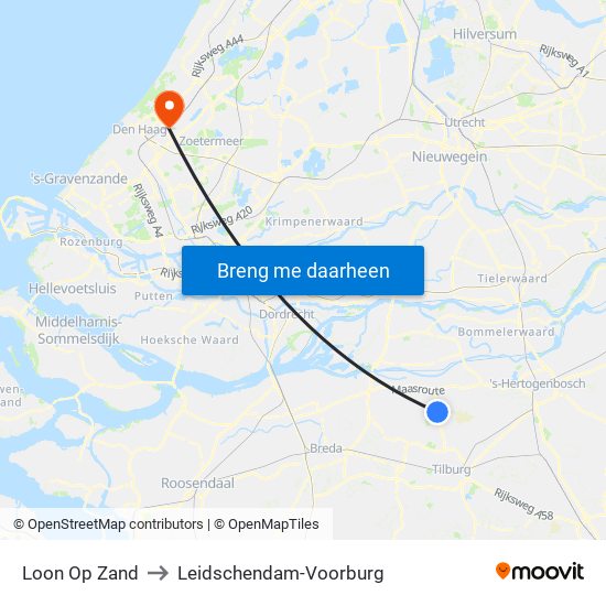 Loon Op Zand to Leidschendam-Voorburg map