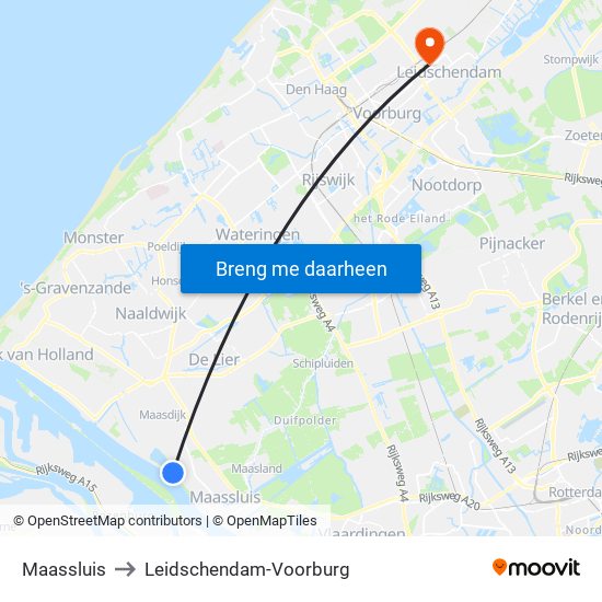 Maassluis to Leidschendam-Voorburg map