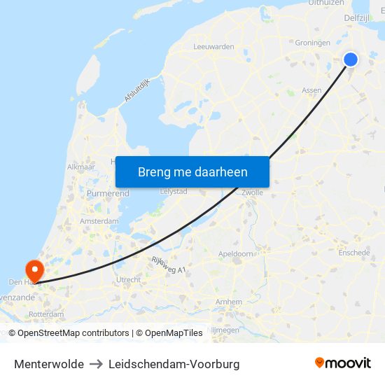 Menterwolde to Leidschendam-Voorburg map