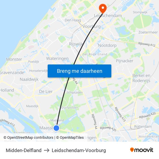 Midden-Delfland to Leidschendam-Voorburg map