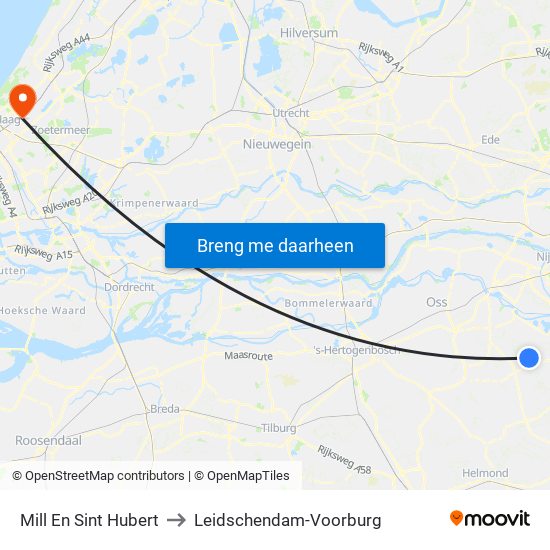 Mill En Sint Hubert to Leidschendam-Voorburg map