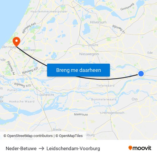 Neder-Betuwe to Leidschendam-Voorburg map