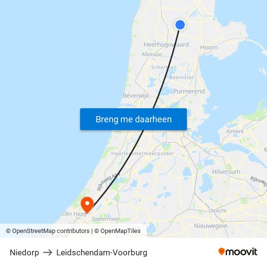 Niedorp to Leidschendam-Voorburg map