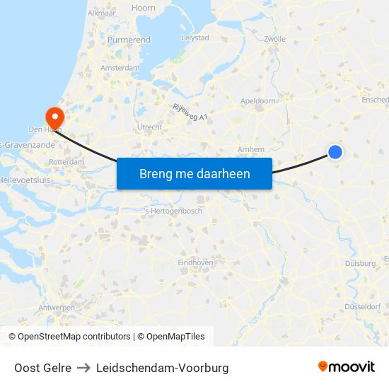 Oost Gelre to Leidschendam-Voorburg map