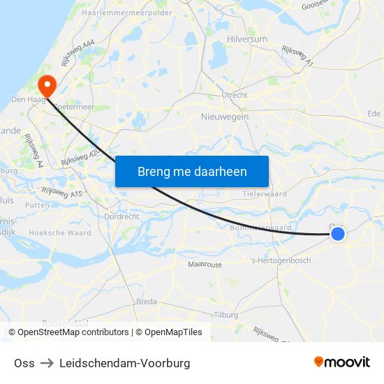 Oss to Leidschendam-Voorburg map