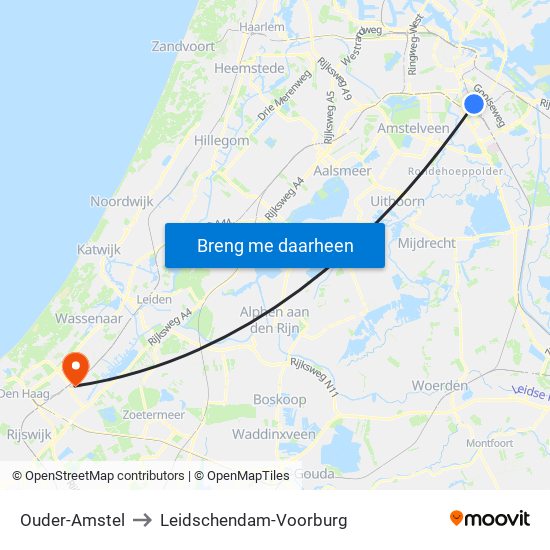 Ouder-Amstel to Leidschendam-Voorburg map