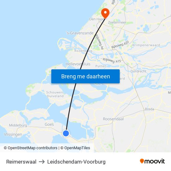 Reimerswaal to Leidschendam-Voorburg map