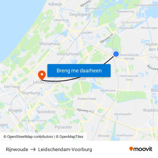 Rijnwoude to Leidschendam-Voorburg map
