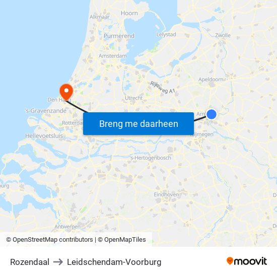 Rozendaal to Leidschendam-Voorburg map