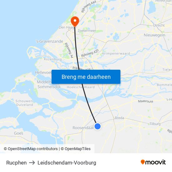 Rucphen to Leidschendam-Voorburg map