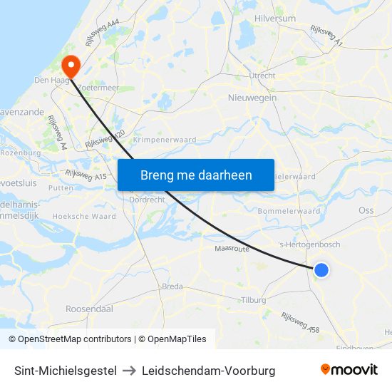 Sint-Michielsgestel to Leidschendam-Voorburg map