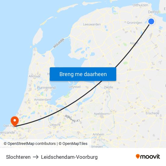 Slochteren to Leidschendam-Voorburg map