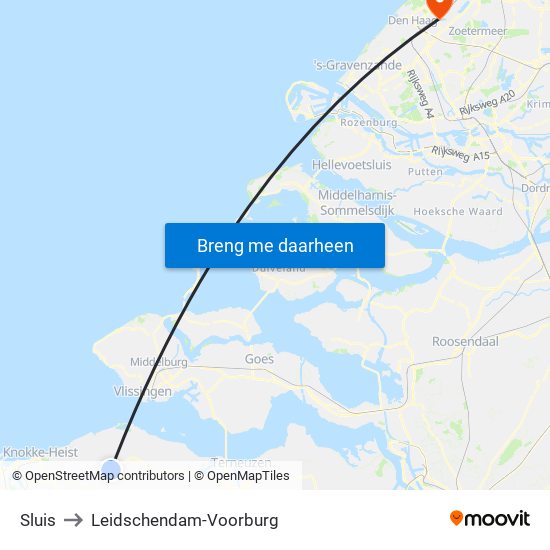 Sluis to Leidschendam-Voorburg map