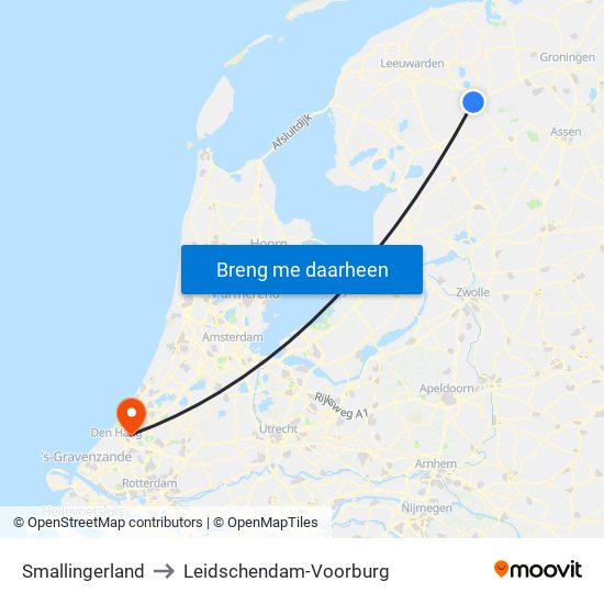 Smallingerland to Leidschendam-Voorburg map