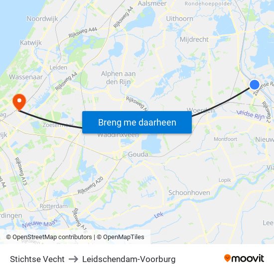 Stichtse Vecht to Leidschendam-Voorburg map