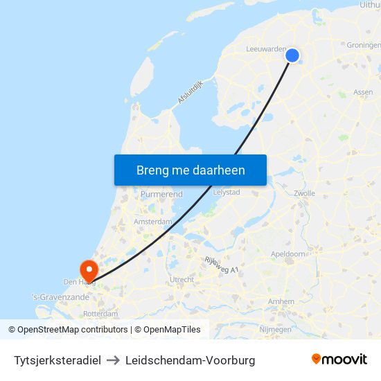 Tytsjerksteradiel to Leidschendam-Voorburg map