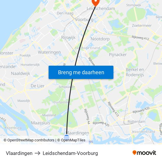 Vlaardingen to Leidschendam-Voorburg map