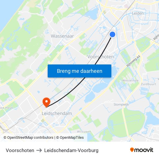 Voorschoten to Leidschendam-Voorburg map