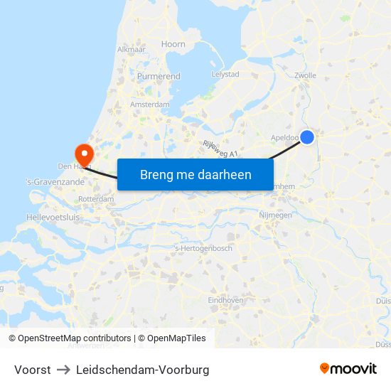 Voorst to Leidschendam-Voorburg map