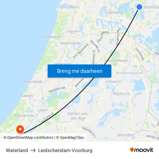 Waterland to Leidschendam-Voorburg map