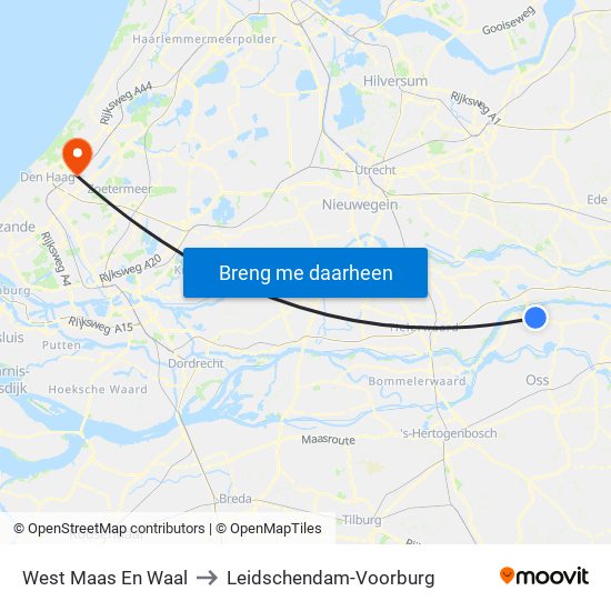 West Maas En Waal to Leidschendam-Voorburg map