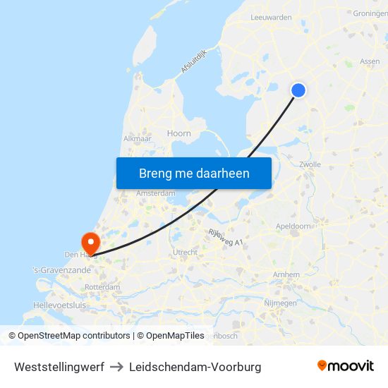 Weststellingwerf to Leidschendam-Voorburg map