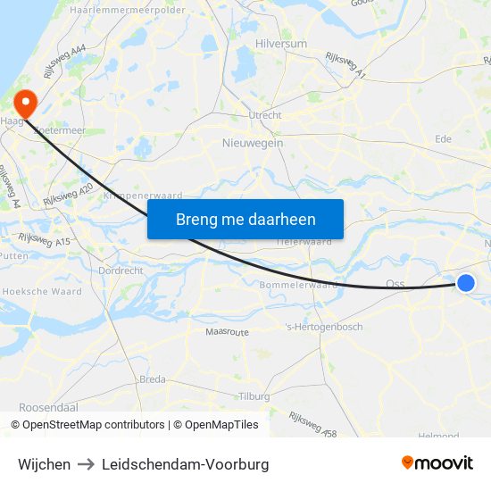 Wijchen to Leidschendam-Voorburg map