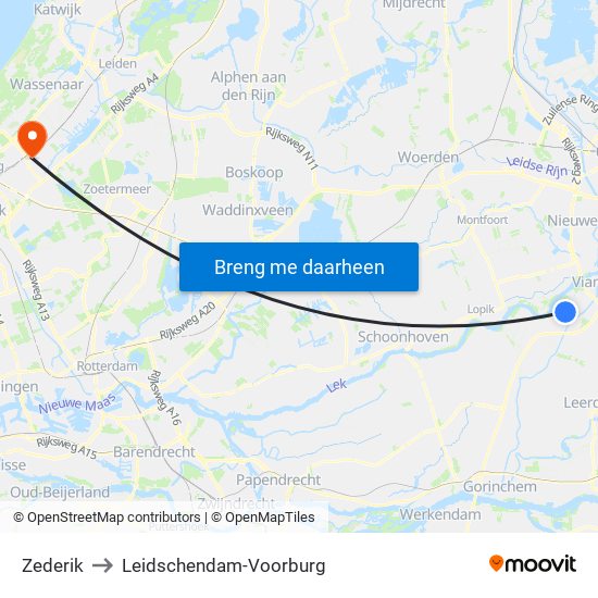 Zederik to Leidschendam-Voorburg map